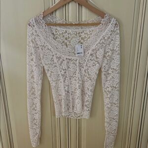 NWT Intimately Free People Lace Long-Sleeve Top -